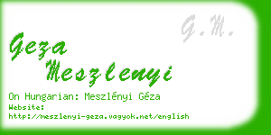 geza meszlenyi business card